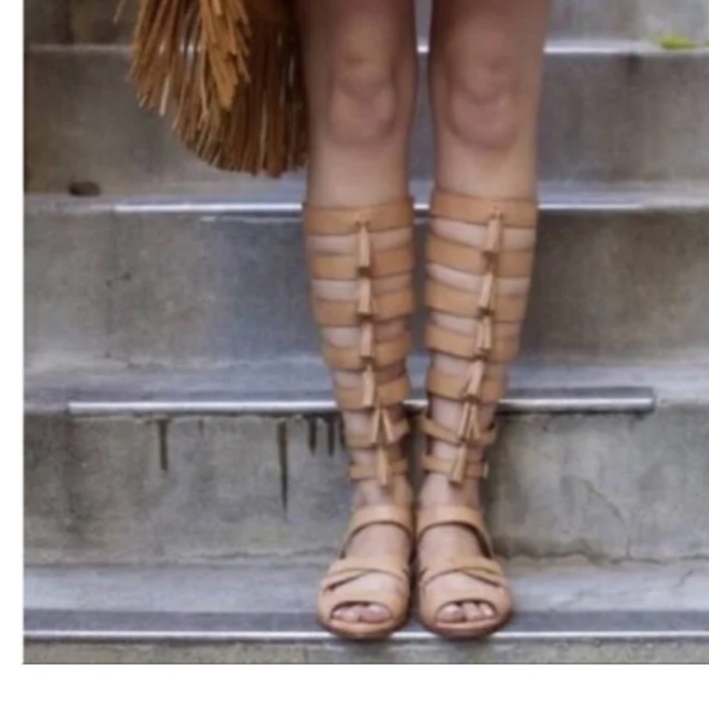 Rebecca Minkoff Tan Gladiator Sandals with Adjustable Straps